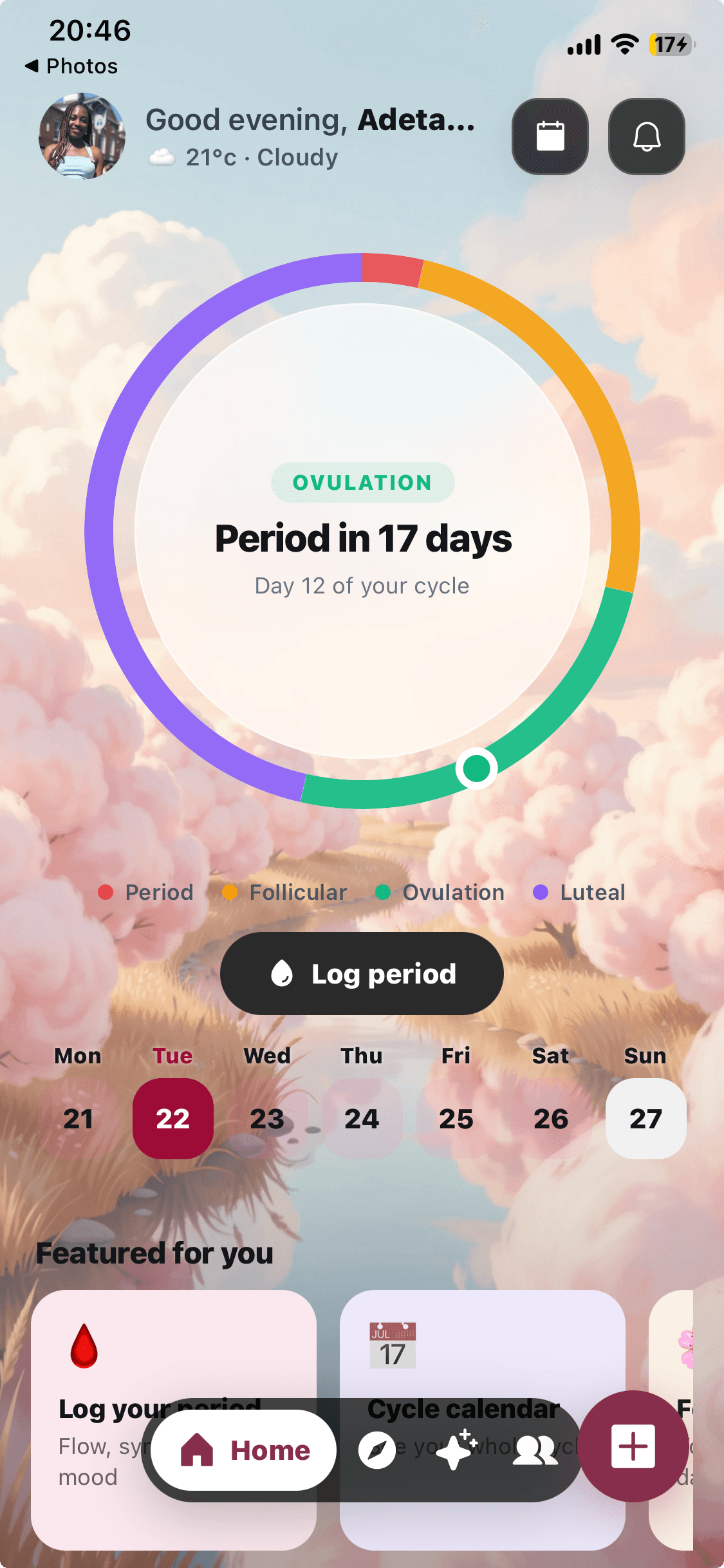 MomiCare app home